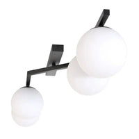 NATON 4-lichts plafondlamp - Wit glas - Zwart frame - afbeelding 2