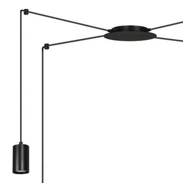 TRAKER 4-lichts hanglamp - Zwart frame