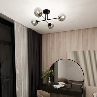 ROMA 4-lichts plafondlamp - Smoked glas plafondlamp met ronde bol - afbeelding 5