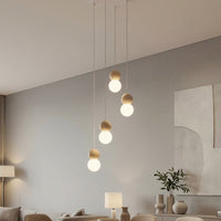 Loop hanglamp wit glas 4-lichts naturel