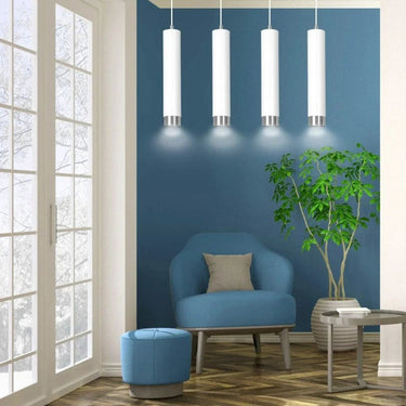 KIBO 4-lichts hanglamp - Wit met chroom details