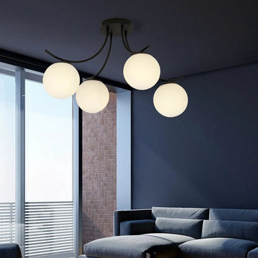 BOSTON 4-lichts plafondlamp - Wit glas