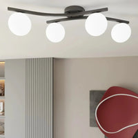 OPUS 4-lichts plafondlamp – Wit/zwart plafondlamp met ronde bol - afbeelding 5