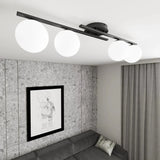Mooier Thuis - KAIRO 4-lichts plafondlamp - Wit glas plafondlamp met ronde bol - 87 cm breed