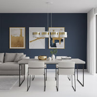 Lux hanglamp textiel 4-lichts wit goud