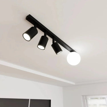BASTER 4-lichts plafondlamp - Zwart met wit glas
