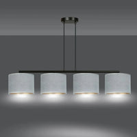HILDE 4-lichts balkhanglamp - Grijs fluweel - afbeelding 2
