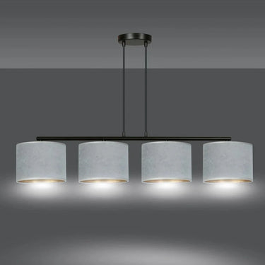 HILDE 4-lichts balkhanglamp - Grijs fluweel