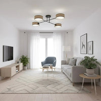 MAGA 4-lichts plafondlamp - Rattan kappen - afbeelding 2