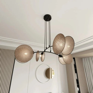 PATTERN 4-lichts hanglamp - Beige stoffen kappen