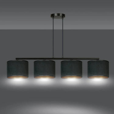 HILDE 4-lichts hanglamp - Zwart fluweel