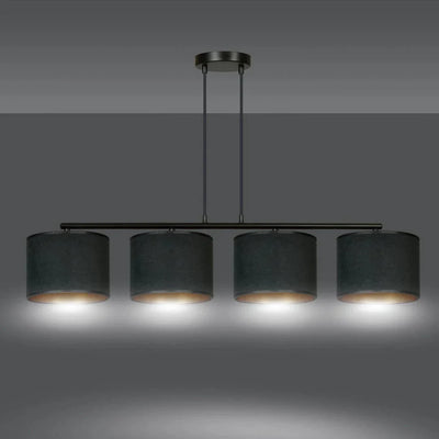 HILDE 4-lichts hanglamp - Zwart fluweel