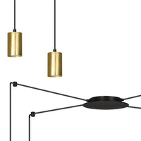 TRAKER 4-lichts hanglamp - Zwart/goud spider-stijl - afbeelding 2