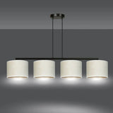 HILDE 4-lichts hanglamp - Wit stoffen kappen hanglamp met lampenkap - bestellen bij Mooier Thuis