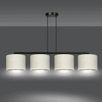 HILDE 4-lichts hanglamp - Wit stoffen kappen - afbeelding 2
