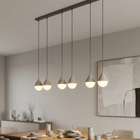 Giro hanglamp wit glas 4-lichts mokka
