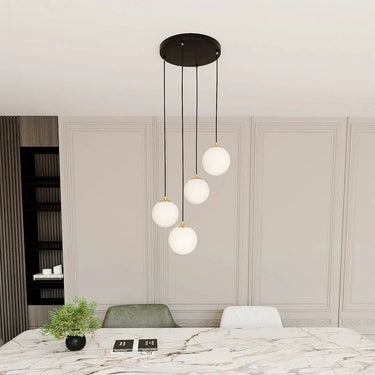 ROYAL 4-lichts hanglamp – Wit/zwart