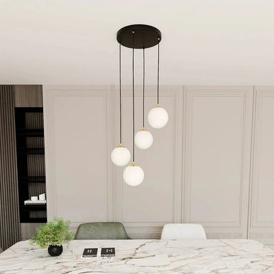 ROYAL 4-lichts hanglamp – Wit/zwart