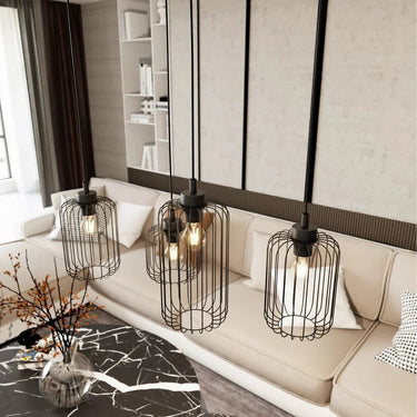 VANDER 4-lichts hanglamp - Zwart frame