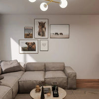 MAGNUM 4-lichts plafondlamp - Wit glas - Goud frame - afbeelding 2
