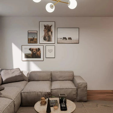 MAGNUM 4-lichts plafondlamp - Wit glas - Goud frame