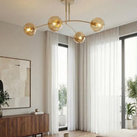 Pregos plafondlamp amber glas 4-lichts amber