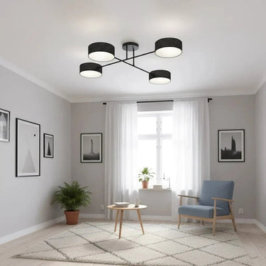 MAGA 4-lichts plafondlamp - Zwart textiel