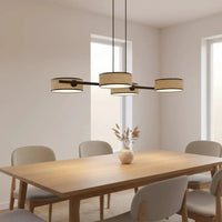 DRUMZ 4-lichts hanglamp - Rotan kappen hanglamp met lampenkap - afbeelding 5