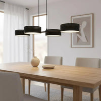 DRUMZ 4-lichts hanglamp - Zwart textiel hanglamp met lampenkap - afbeelding 5