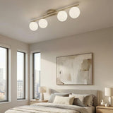 Kairo plafondlamp opaalwit glas 4-lichts mokka plafondlamp met ronde bol - afbeelding 5