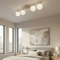 Kairo plafondlamp opaalwit glas 4-lichts mokka plafondlamp met ronde bol - afbeelding 5