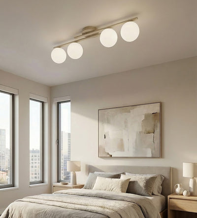Kairo ceiling lamp opal white glass 4-light mocha