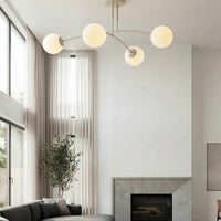 Pregos plafondlamp opaalwit glas 4-lichts plafondlamp met ronde bol - afbeelding 5