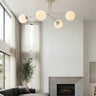 Pregos plafondlamp opaalwit glas 4-lichts plafondlamp met ronde bol - afbeelding 5