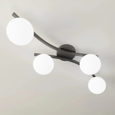OPUS 4-lichts plafondlamp – Wit/zwart