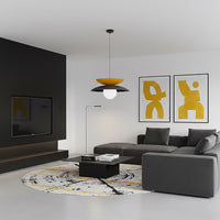 Nagoya hanglamp wit glas 4-lichts oranje zwart hanglamp met lampenkap - afbeelding 5