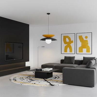 Nagoya pendant light white glass 4-light orange black