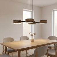 DRUMZ 4-lichts hanglamp - Bruin textiel hanglamp met lampenkap - afbeelding 5