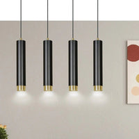 KIBO 4-lichts hanglamp - Zwart goud hanglamp met buisvorm - afbeelding 5
