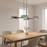 DRUMZ 4-lichts hanglamp - Grijs textiel hanglamp met lampenkap - afbeelding 5