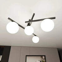 Emibig SMART 4-lichts plafondlamp - Zwart met wit glas