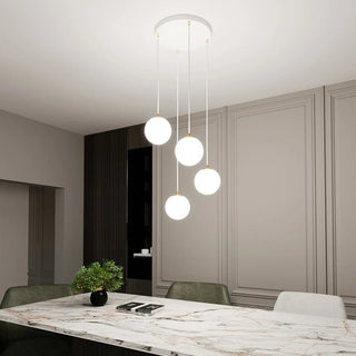 ROYAL 4-lichts hanglamp – Wit hanglamp met ronde bol - afbeelding 6