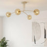 Pregos plafondlamp amber glas 4-lichts amber plafondlamp met ronde bol - afbeelding 6