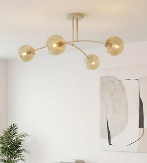 Pregos plafondlamp amber glas 4-lichts amber