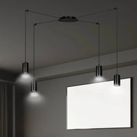 TRAKER 4-lichts hanglamp - Zwart frame hanglamp met lampenkap - afbeelding 6
