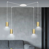 TRAKER 4-lichts hanglamp - Wit/goud frame hanglamp met lampenkap - afbeelding 6