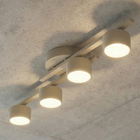 Fragment plafondlamp 4-lichts mokka plafondlamp met kap - afbeelding 6