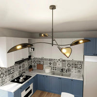 LOTUS 4-lichts hanglamp - Zwart goud stoffen kappen hanglamp met lampenkap - afbeelding 6