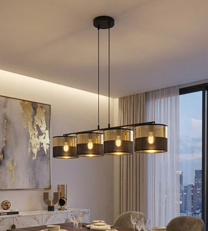 Lux hanglamp 4-lichts zwart goud