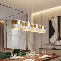 Lux hanglamp textiel 4-lichts wit goud hanglamp met lampenkap - afbeelding 7